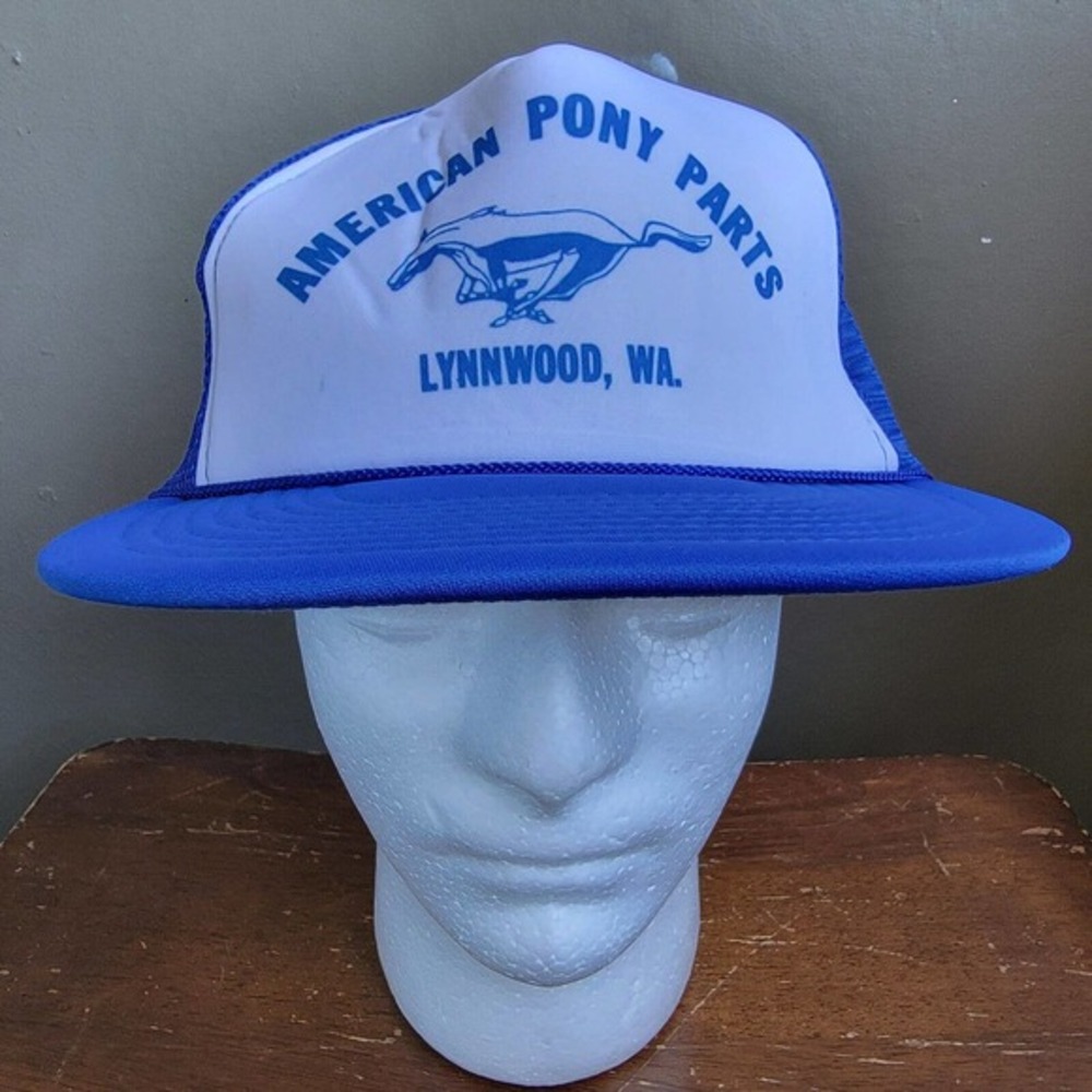 Vintage Mustang Snapback Hat Cap American Pony Parts Lynnwood WA Trucker
